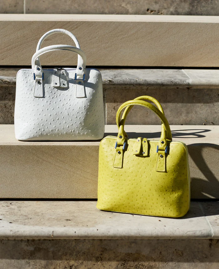 Bugatti Leather Bag Ostrich Effect Lime - BIDINIS BAGS 