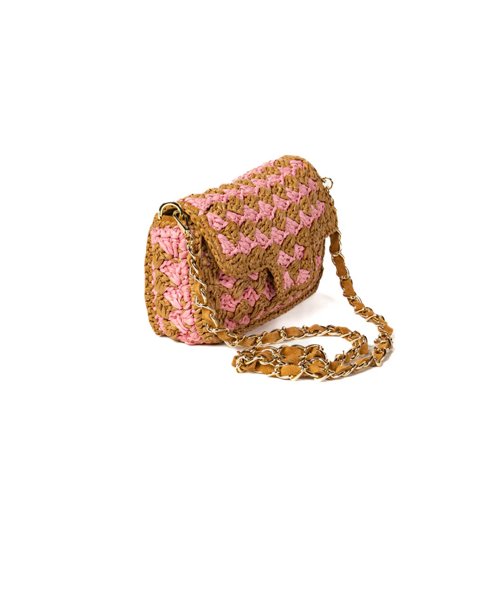 Lucrezia Bicolored Tan/Pink - BIDINIS BAGS