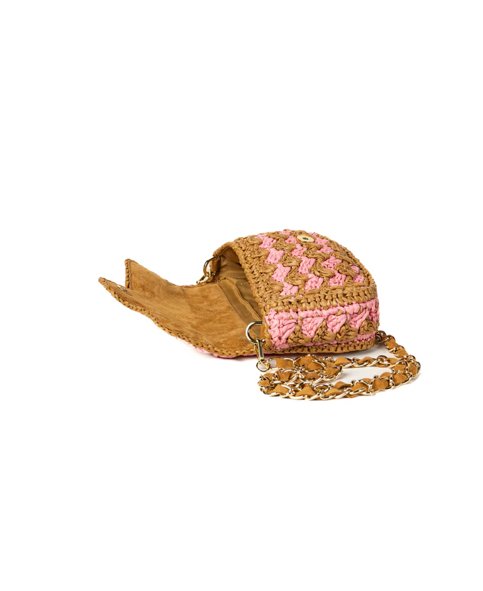 Lucrezia Bicolored Tan/Pink - BIDINIS BAGS