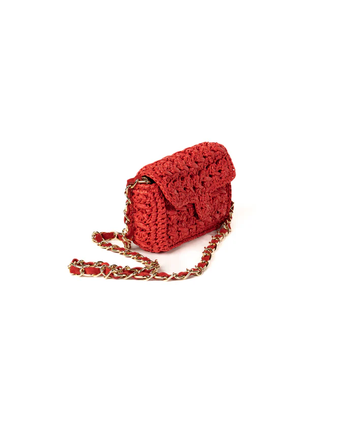 Mini Lucrezia Crochet Coral Red - BIDINIS BAGS