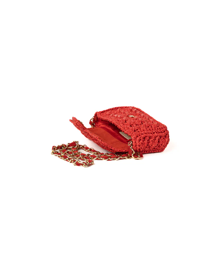 Mini Lucrezia Crochet Coral Red - BIDINIS BAGS