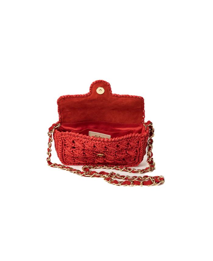Mini Lucrezia Crochet Coral Red - BIDINIS BAGS