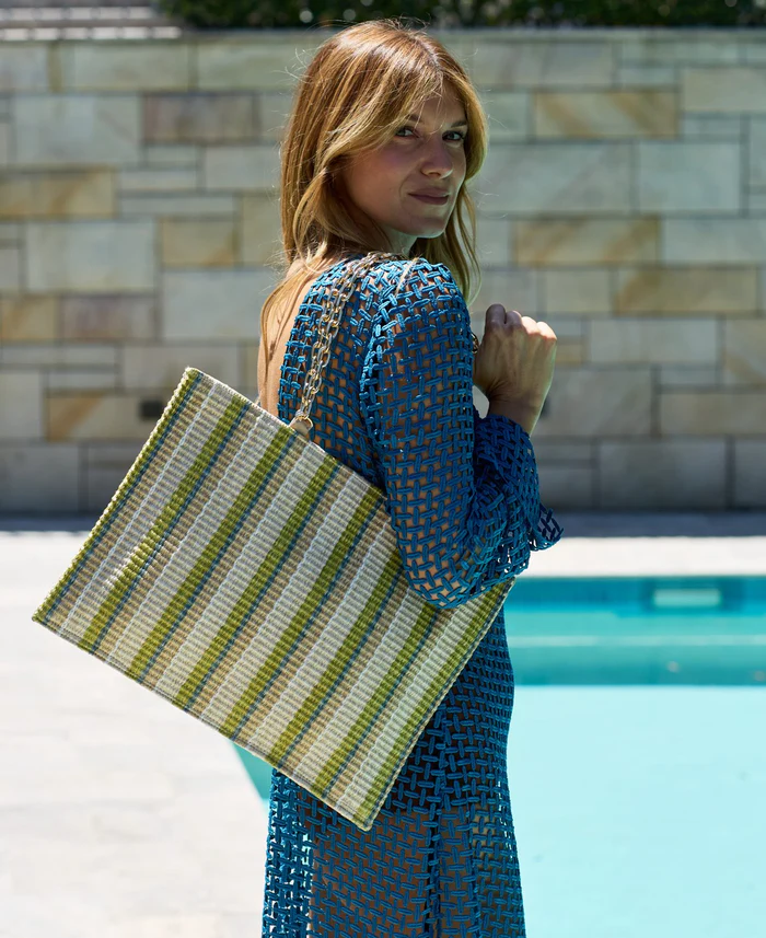 Piccarda Stripes Green with Chain - BIDINIS BAGS 