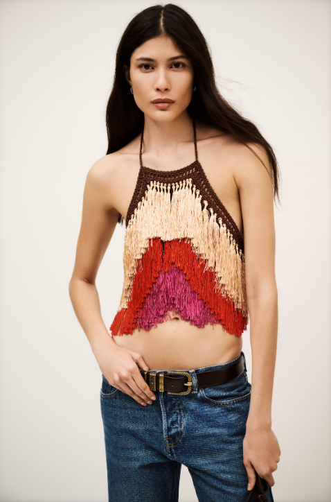 BA&SH - AMMALA striped fringed top