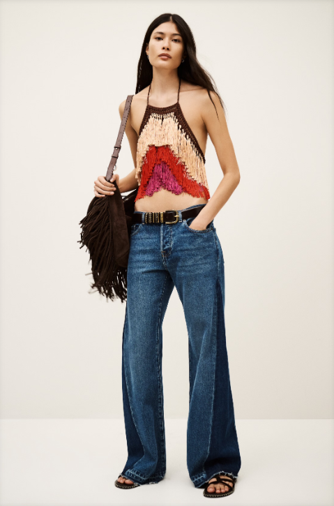 BA&SH - AMMALA striped fringed top