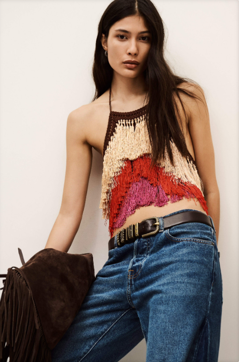 BA&SH - AMMALA striped fringed top