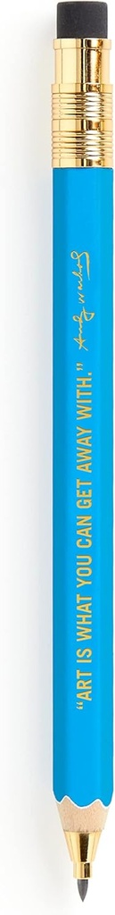 Galison Andy Warhol Philosophy – Mechanical Pencil Featuring Famous Andy Warhol Quote With Gold Lettering and Refillable Lead and Eraser