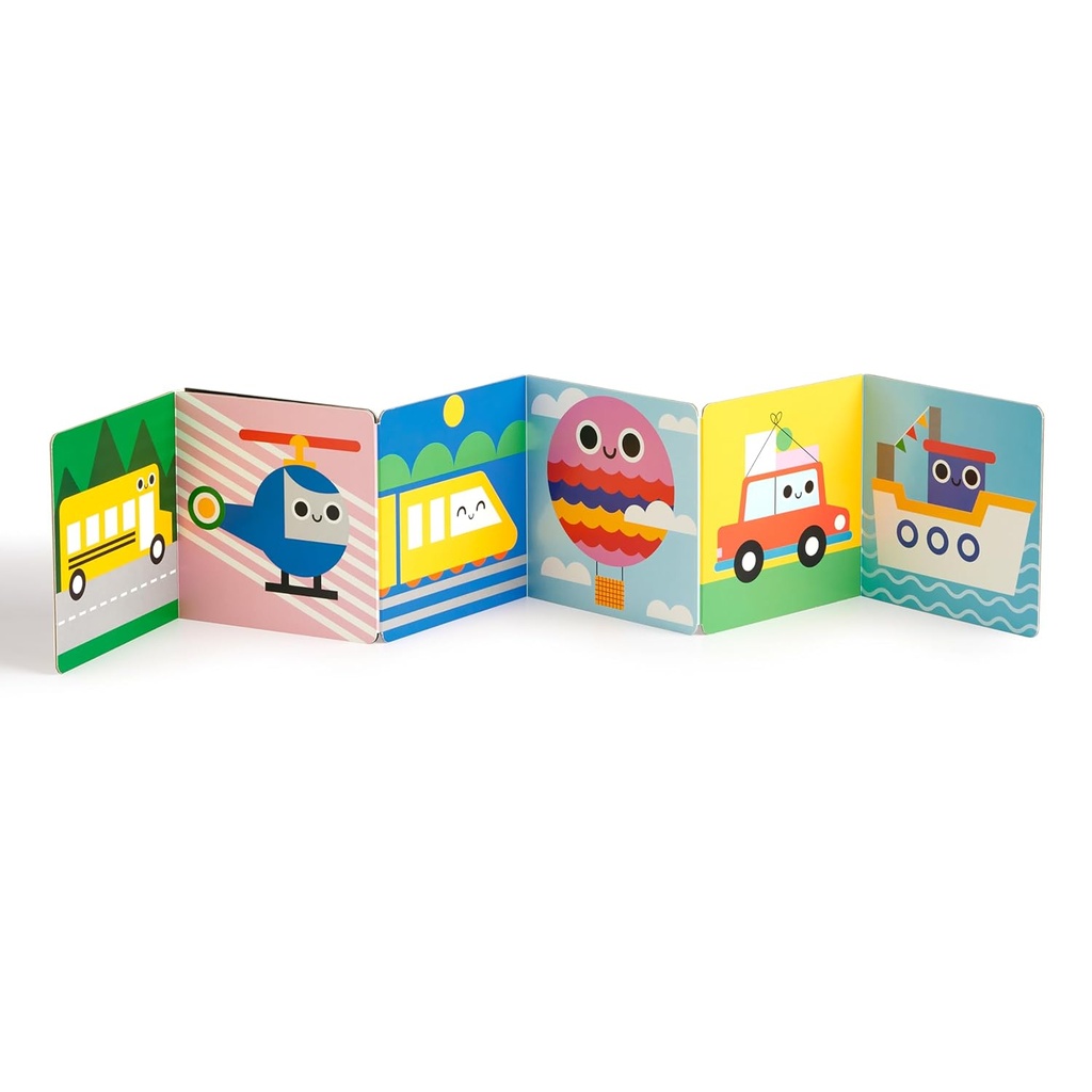 My Tummy Book Vehicles: High-Contrast Fold-Out Book That Stands for Tummy Time, Baby-Safe Mirror Inside!