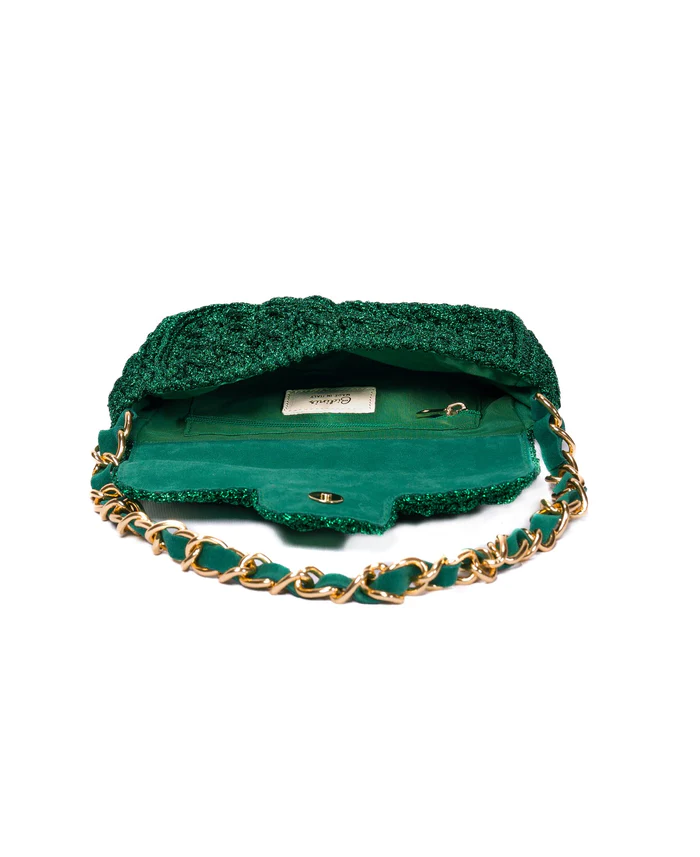 Lucrezia Crochet Bag Green Lurex - Bidinis Bags
