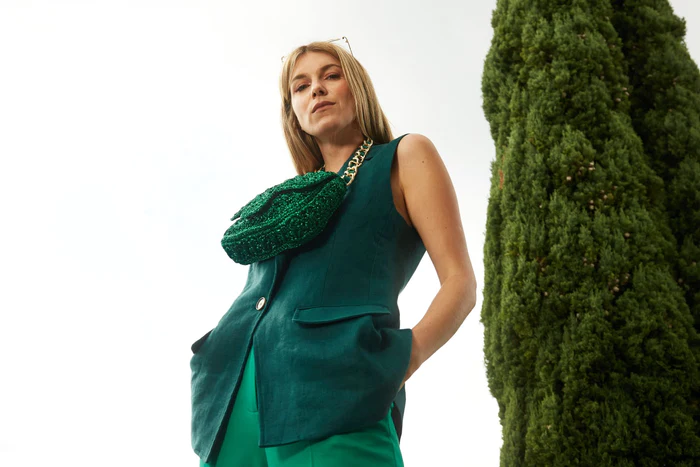 Lucrezia Crochet Bag Green Lurex - Bidinis Bags