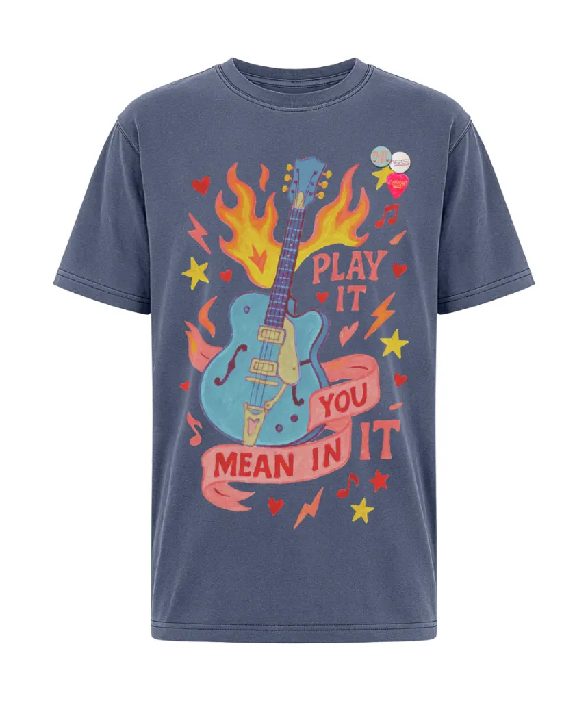[SS26TSTPLAYDENIM] NEWTONE - Tee Shirt Trucker "Play It" Denim (1)
