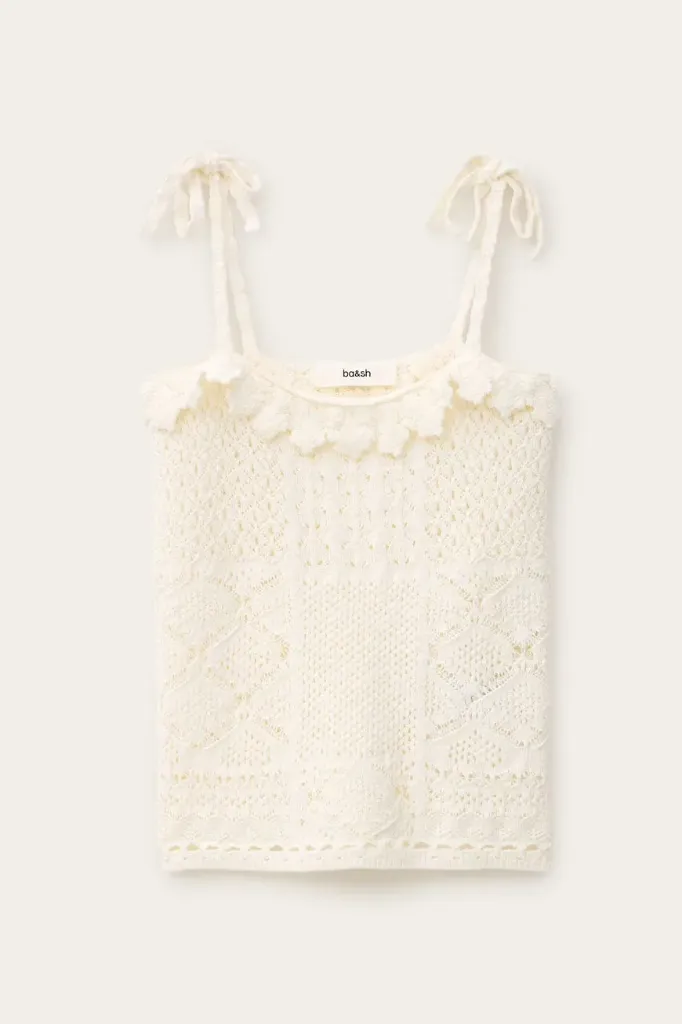 [SELAE26] BA&SH - Sela Cami Top Ecru (1)