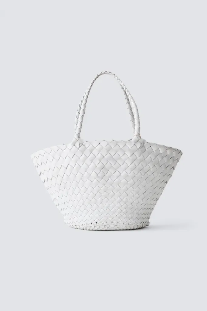 [8026] DRAGON DIFFUSION - Egola Leather Tote Bag White