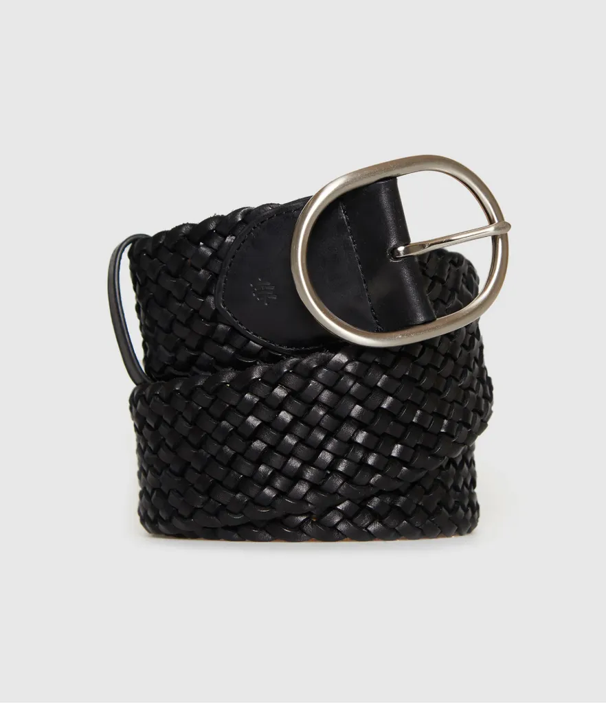 [6060 BLACK] DRAGON DIFFUSION - Black Leather Belt