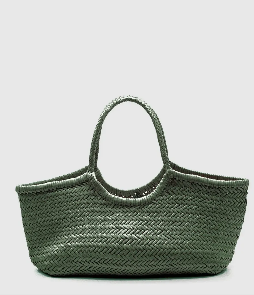 [8822 LEAF GREEN] DRAGON DIFFUSION - Nantucket Big Leather Tote Bag Leaf Green