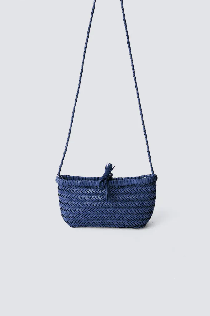 [8939 NAVY] DRAGON DIFFUSION - Minsu Small Woven Leather Bag Navy