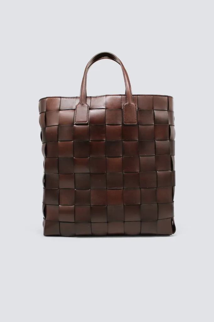 [8120 DARK BROWN] DRAGON DIFFUSION - Pino Leather Tote Bag Dark Brown