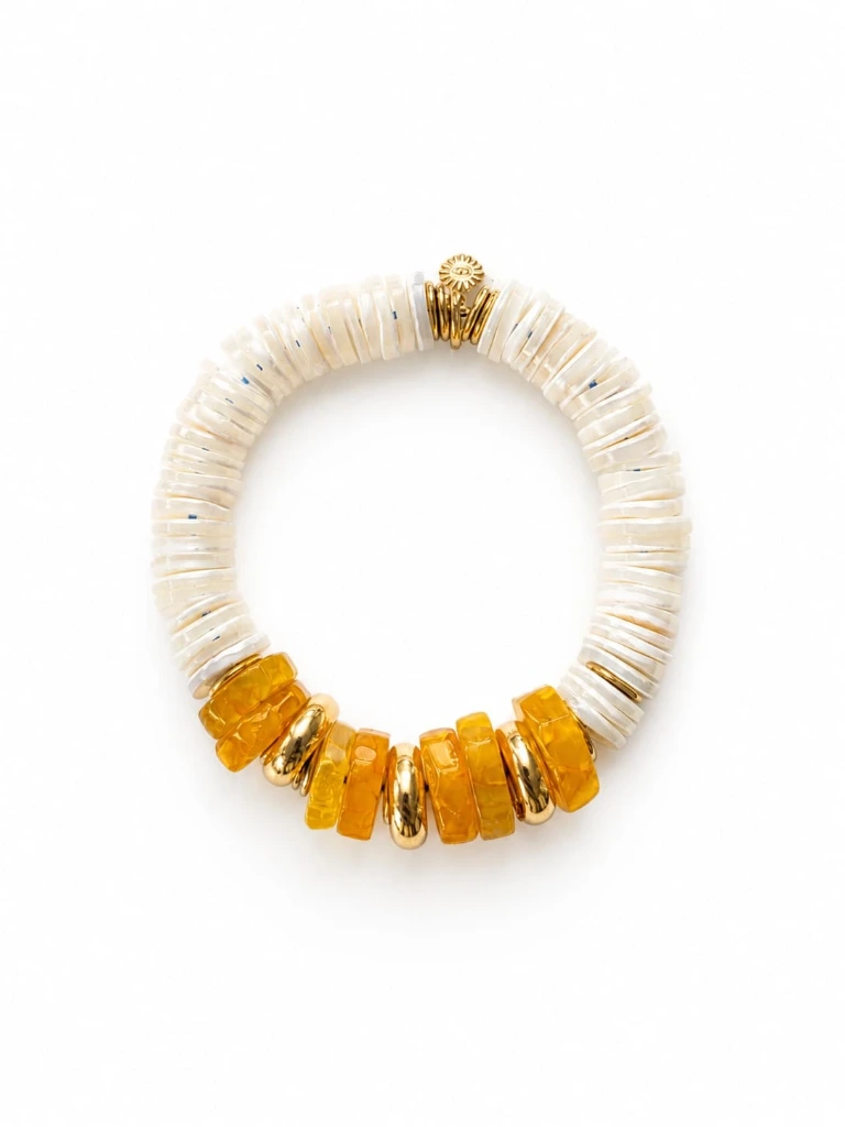 [VADI003] VADI JEWELS - Sophie Shell Bracelet Safran