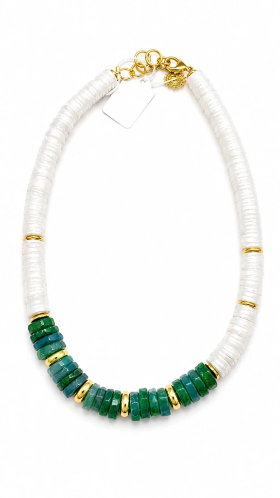 [VADI015] VADI JEWELS - Sophie Seashells Necklace Green