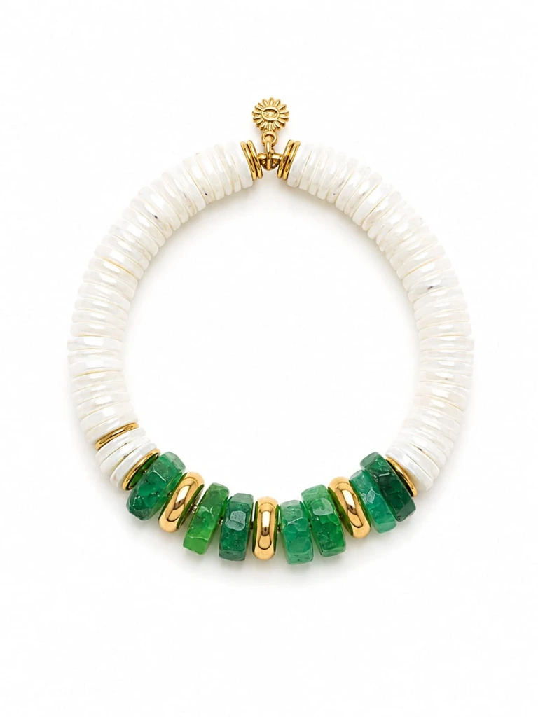 [VADI031] VADI JEWELS - Sophie Seashells Bracelet Green
