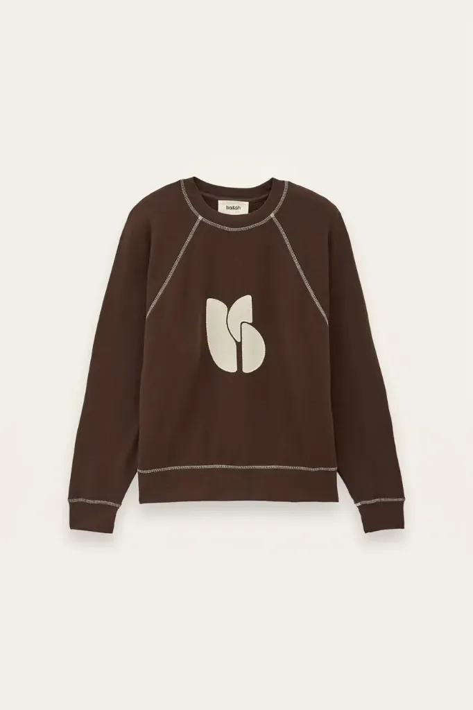 BA&SH - Bart Oversize Embroidered Sweatshirt Brown