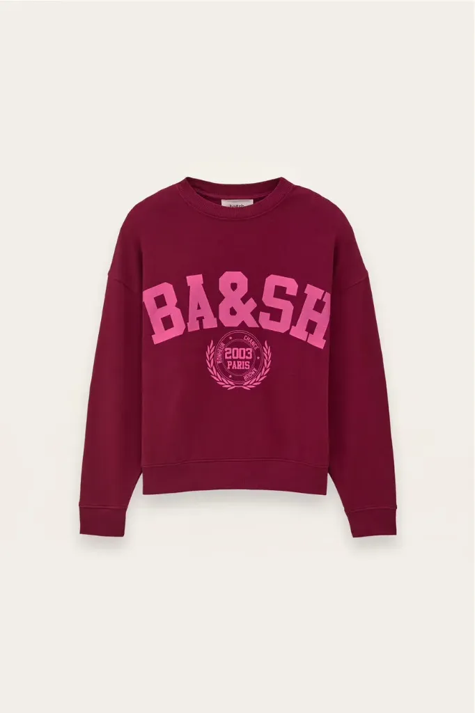[1H26BENJ] BA&SH - Benjamin Loose-Fit Patterned Sweatshirt Fuchsia (1)
