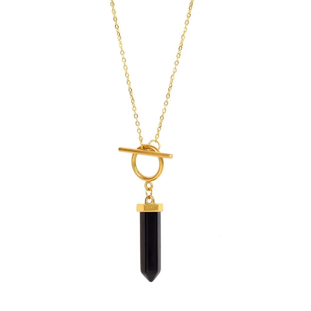 Black Obsidian Pendulum Necklace