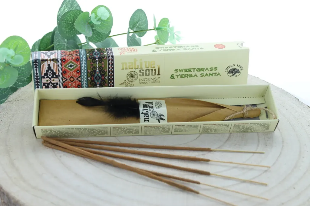 Green Tree Native Soul Sweetgrass & Yerba Santa Incense - 15 grs