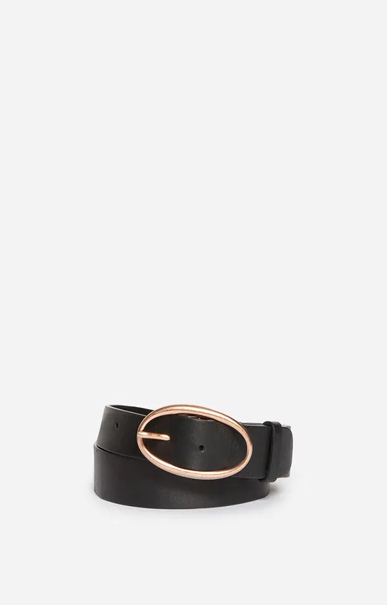 [2EVD60-V42532-999] VANESSA BRUNO - Black Iris Leather Belt 35Mm Smooth