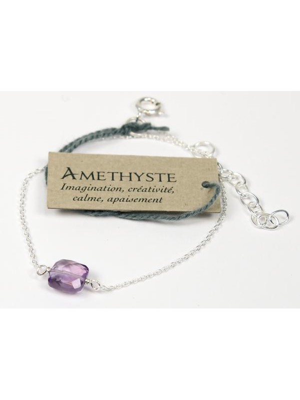 [30366] Améthyste Cushion Bracelet Silver 