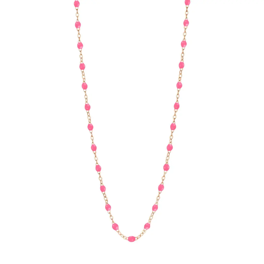 GIGI CLOZEAU - Classic Gigi NEON PINK Necklace 18ct Rose Gold 50cm