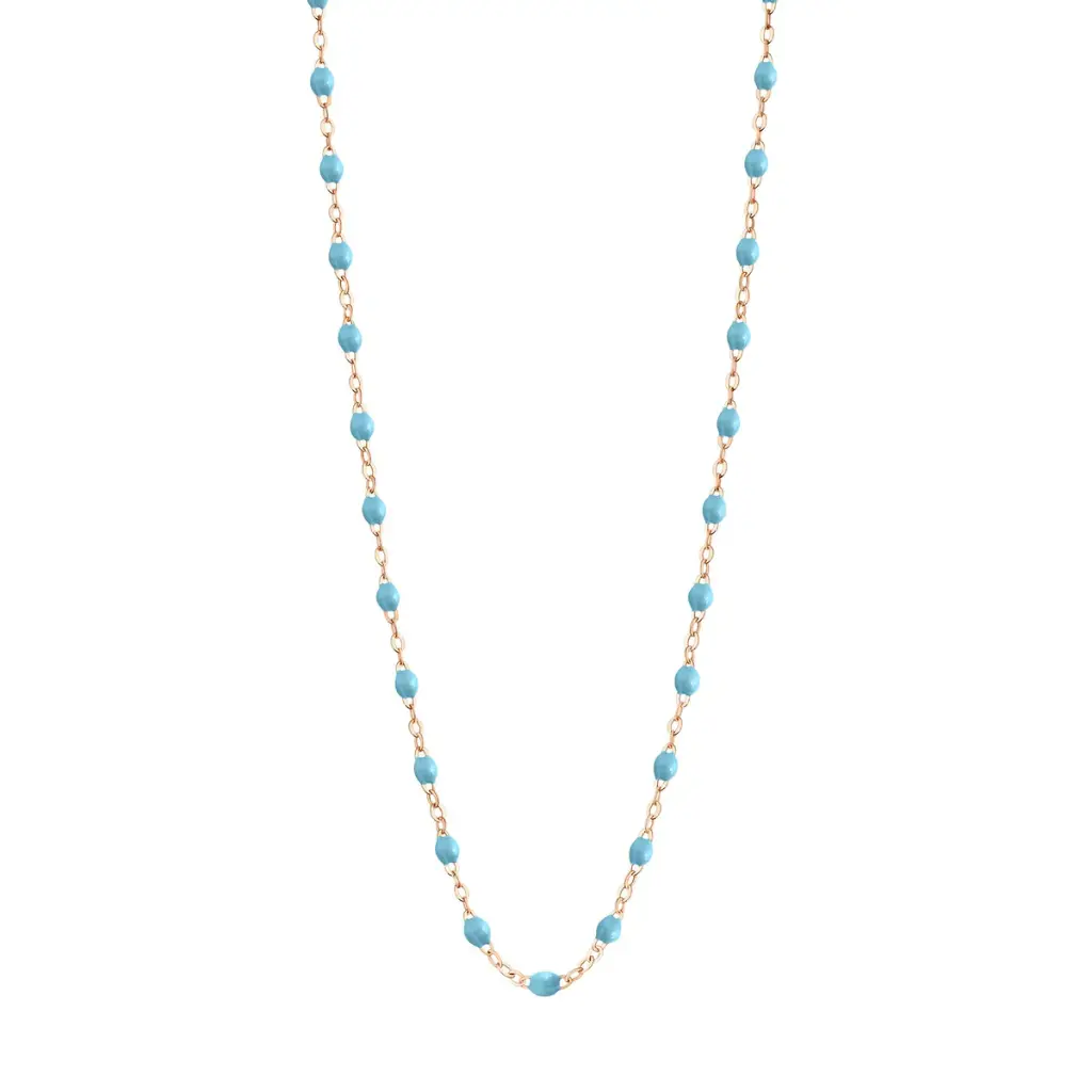 TURQUOISE Necklace 42cm Classic Gigi, 18ct Rose Gold - GIGI CLOZEAU