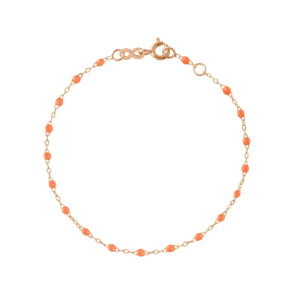 GIGI CLOZEAU - Classic Gigi NEON ORANGE Bracelet 18ct Rose Gold 17cm