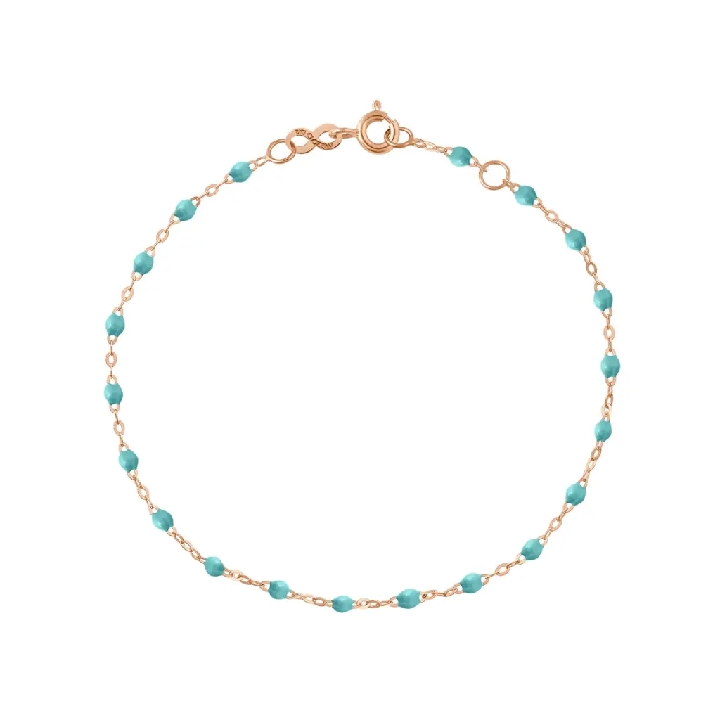 [B3GI001R33 17 XX] TURQUOISE GREEN Bracelet 17cm Classic Gigi 18ct Rose Gold - GIGI CLOZEAU  
