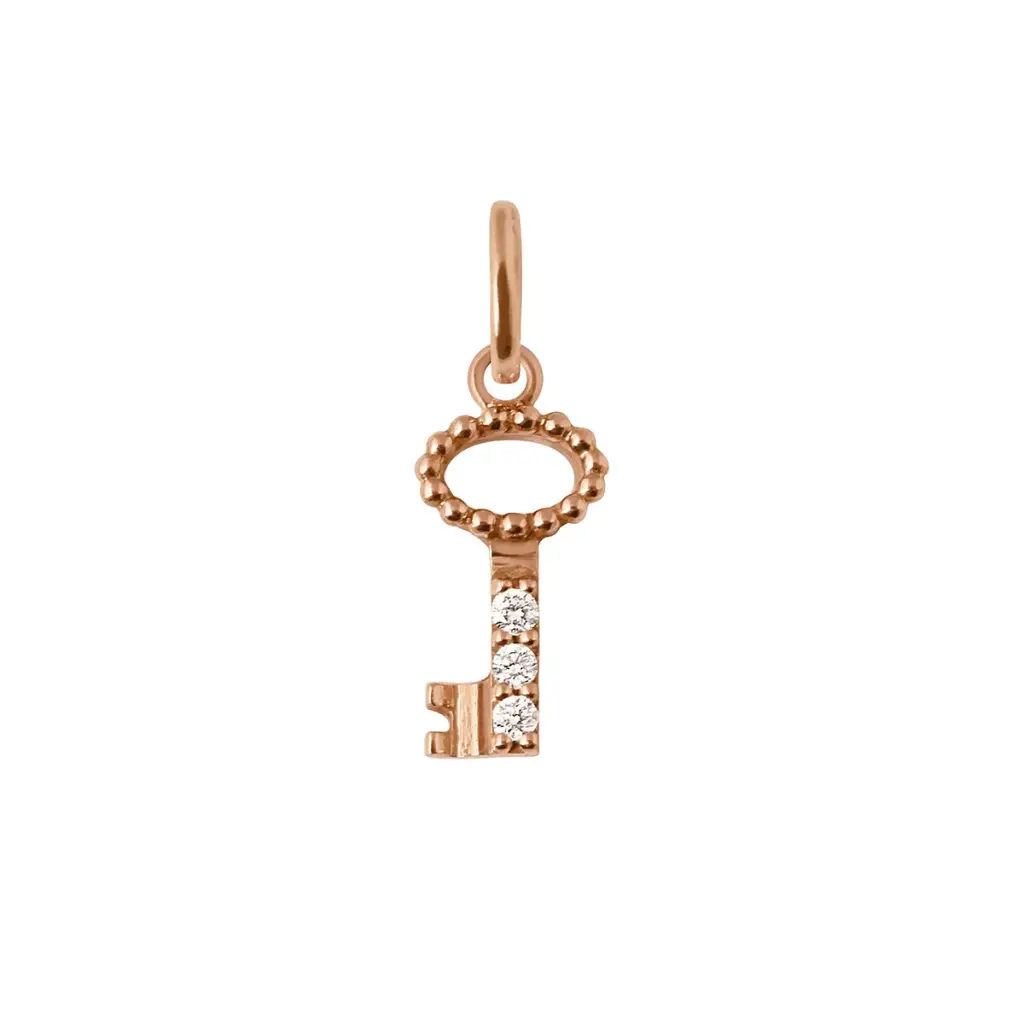 Diamond Key Pendant Rose Gold 18ct - GIGI CLOZEAU