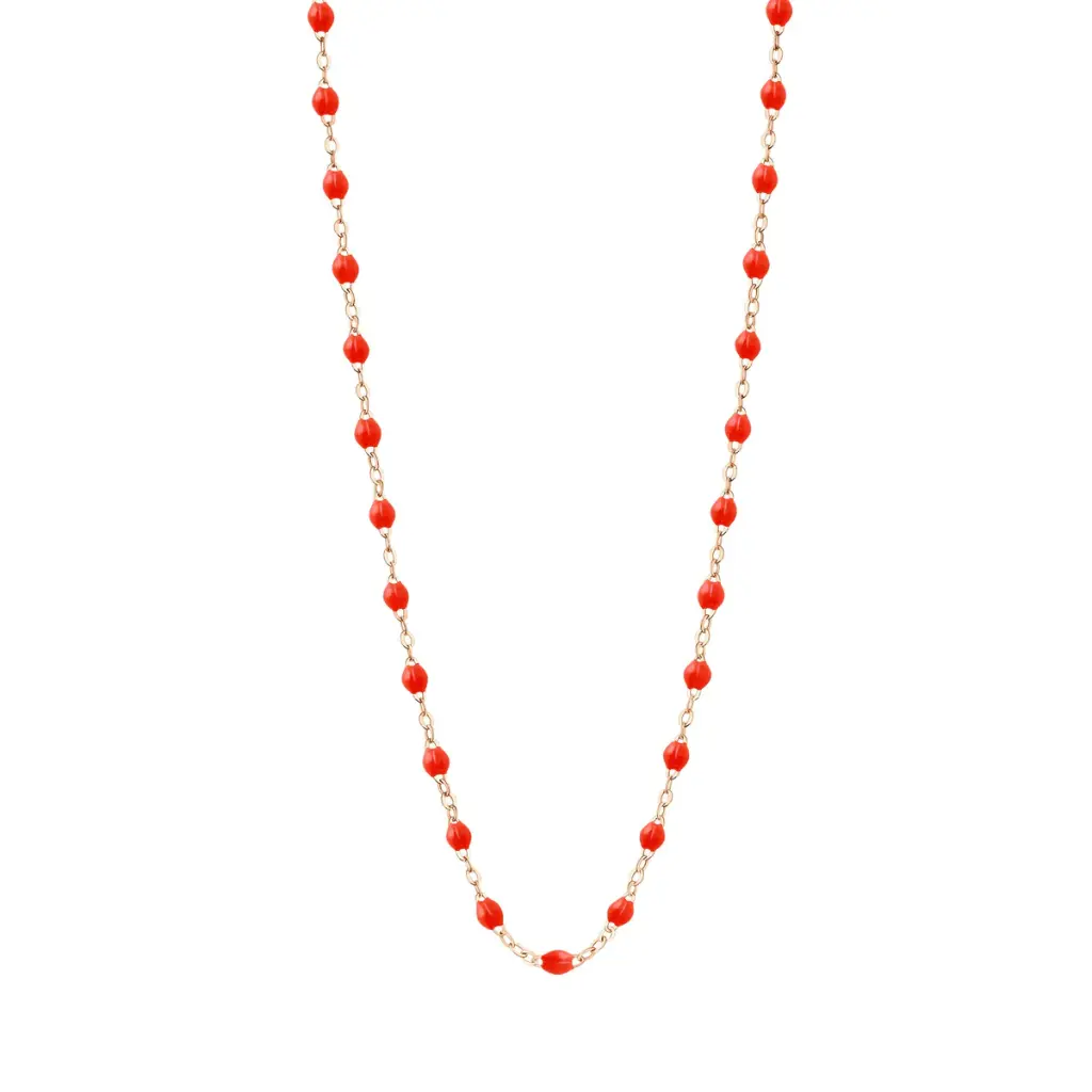 GIGI CLOZEAU - Classic Gigi CORAL Necklace 18ct Rose Gold 42cm