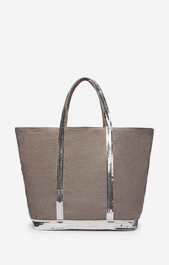 VANESSA BRUNO - Linen L Cabas Tote Limestone 