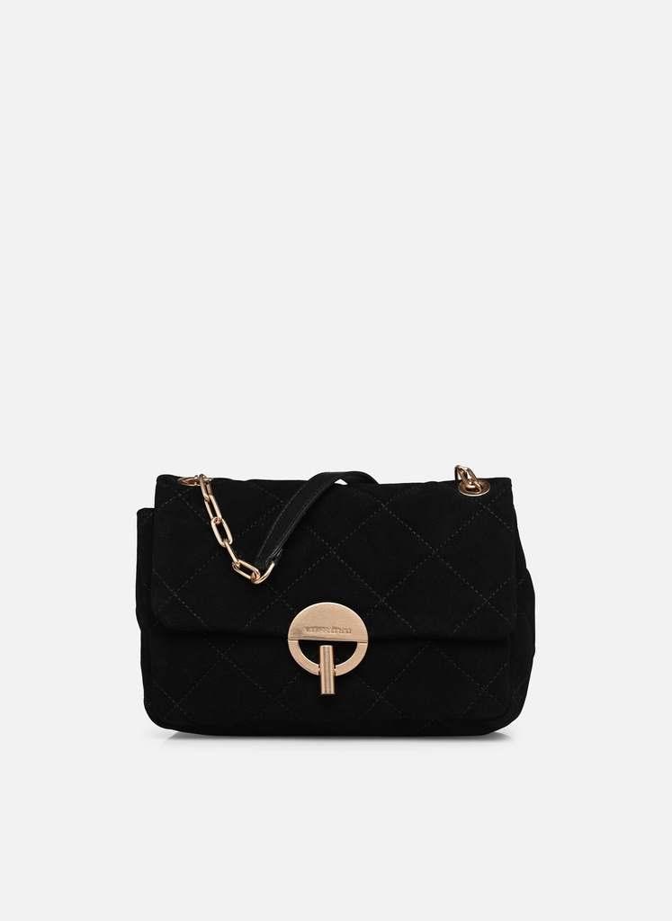 VANESSA BRUNO - Suede MM Moon Bag Black