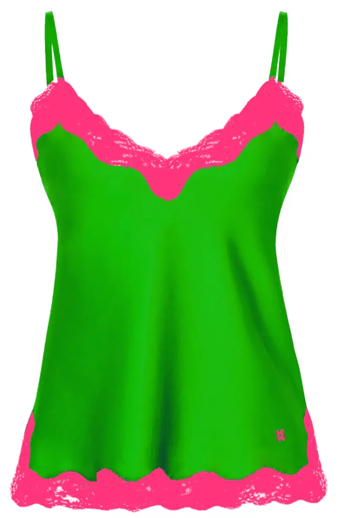 VANNINA VESPERINI - Silk Camisole, the Original, Vibrant Green/Fluorose