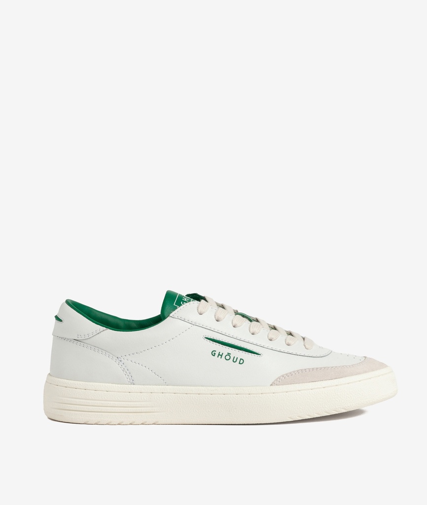 GHOUD VENICE - Sneakers Lido Low Man Leather Suede White Green (41)