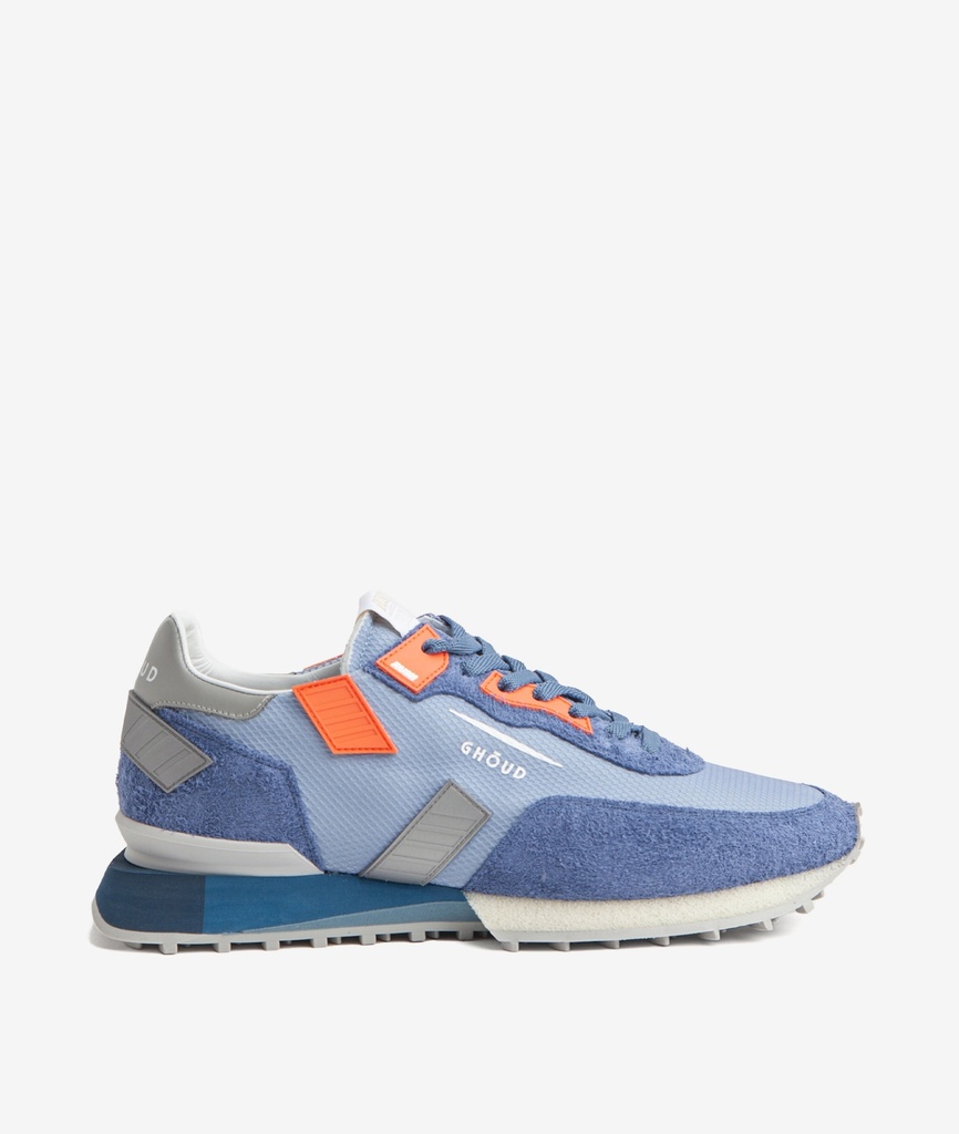 GHOUD VENICE - Sneakers Rush Groove Low Man Mesh Suede Blue Orange