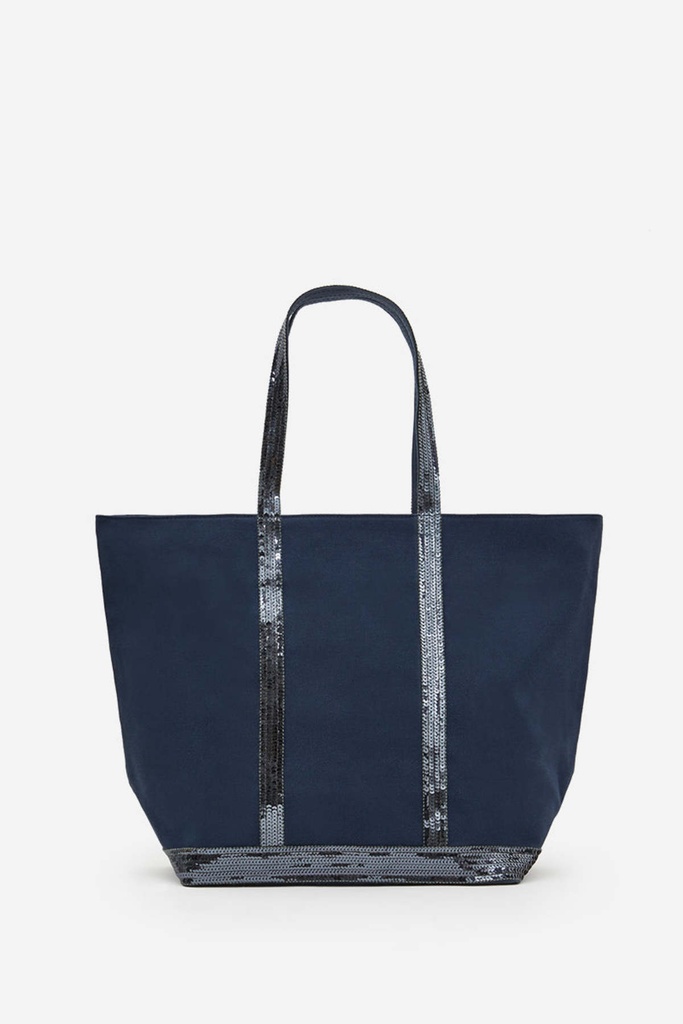 VANESSA BRUNO - Canvas M Cabas Tote Pyrite Blue