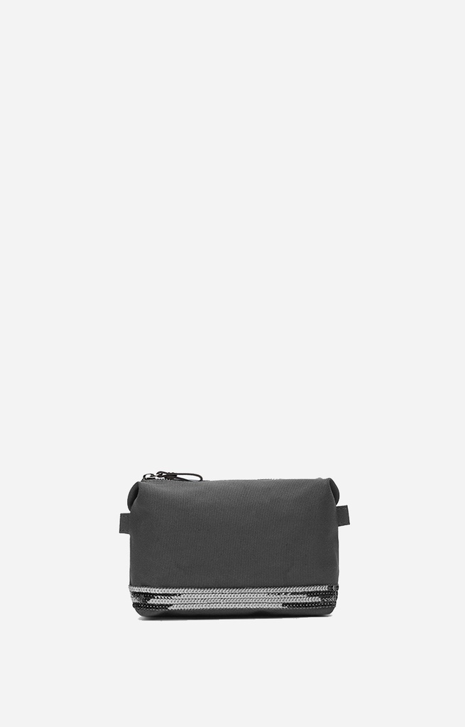 VANESSA BRUNO - Zipped Pouch Canvas and Sequins Anthracite