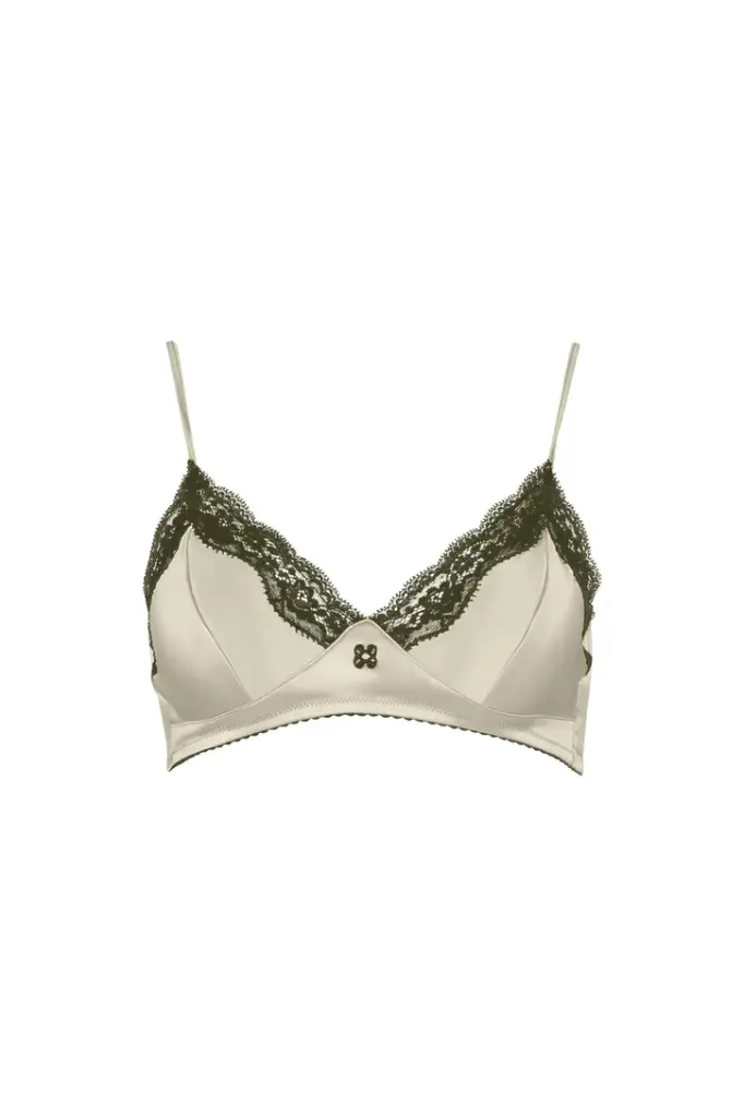 VANNINA VESPERINI - Silk Bralette Caviar/Bronze (S)