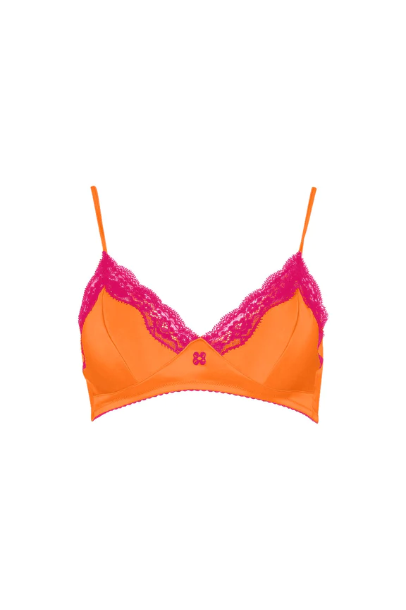 VANNINA VESPERINI - Silk Bralette Carrot/Raspberry