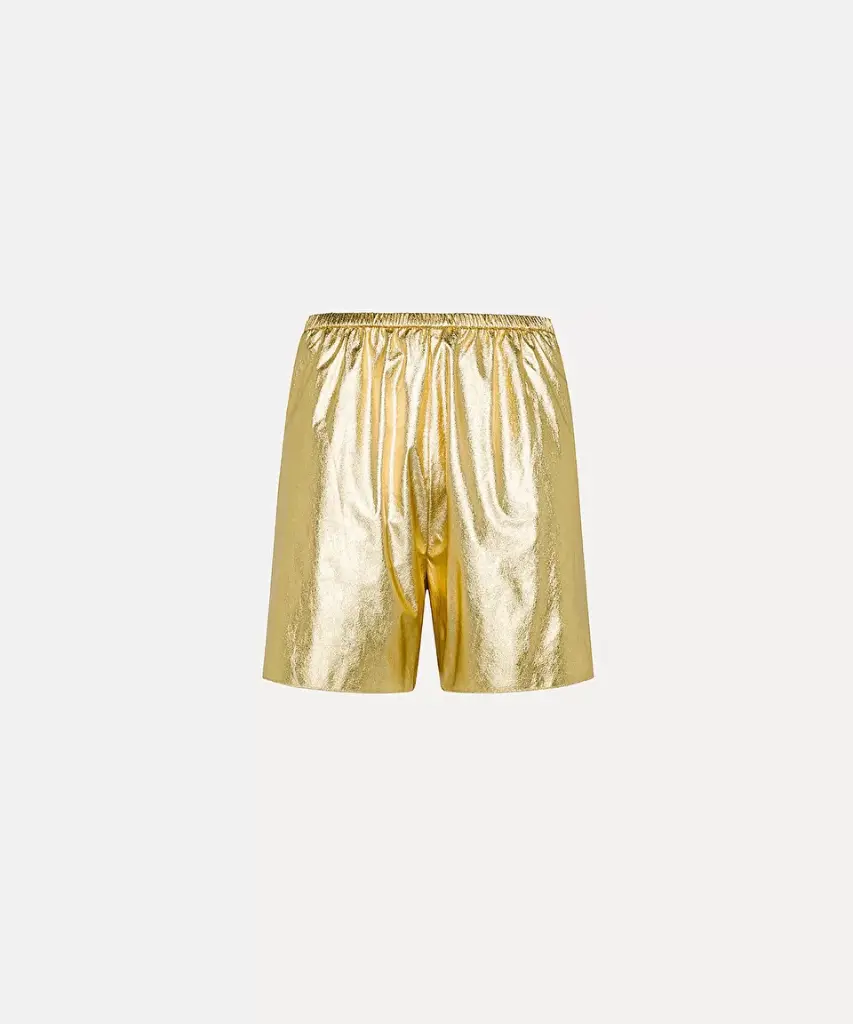 FORTE FORTE - Bermuda shorts in lamé eco deerskin (1)