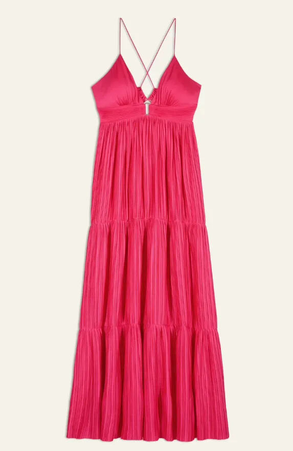 BA&SH - Wasta Long Dress Fuschia (1)