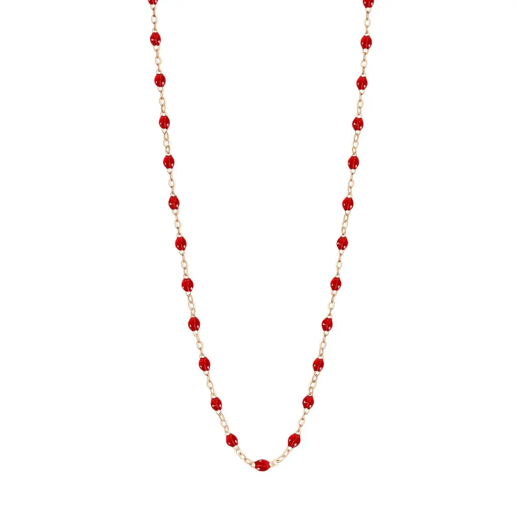 RED RUBY Necklace 42cm Classic Gigi, 18ct Rose Gold - GIGI CLOZEAU
