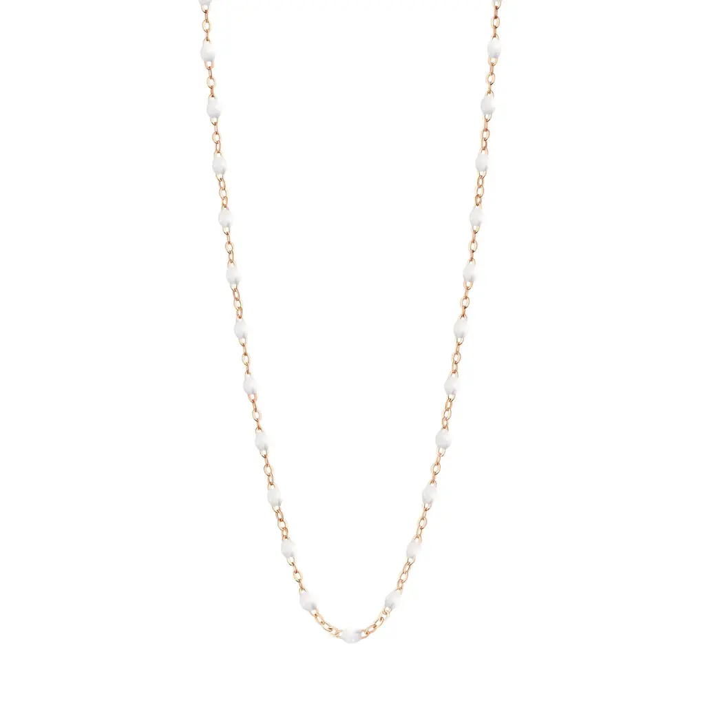 WHITE Child Necklace Classic Gigi,18ct Rose Gold, 33cm - GIGI CLOZEAU