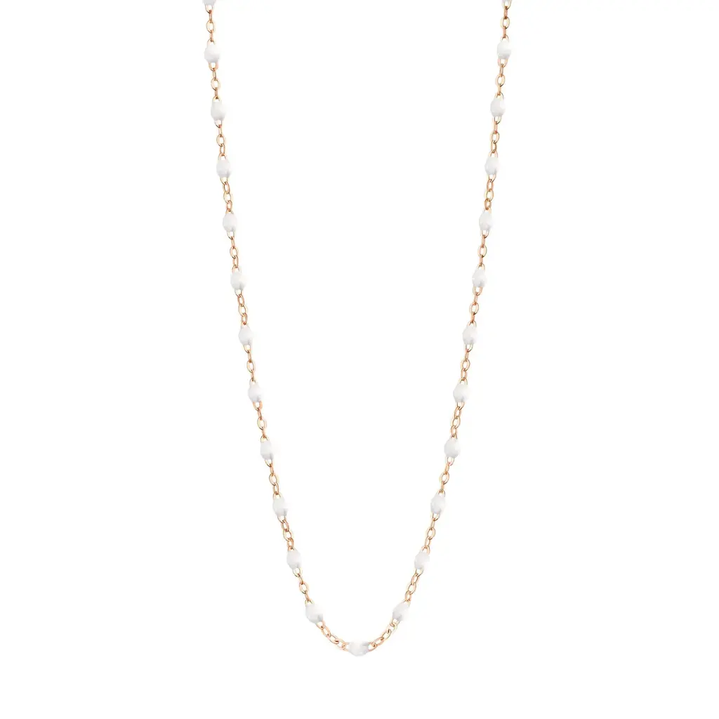 WHITE Necklace 45cm Classic Gigi, 18ct Rose Gold - GIGI CLOZEAU